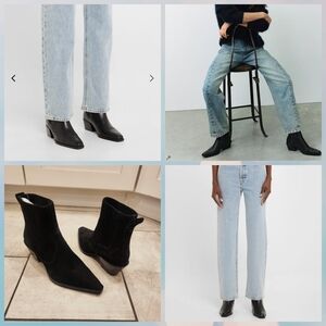 rag & bone Black Suede Ankle Boots